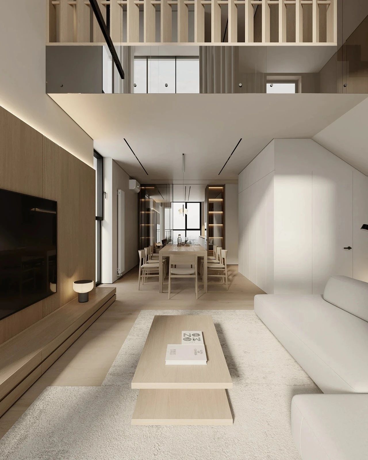 原木系奶油风极简空间loft公寓设计丨URSA STUDIO-12