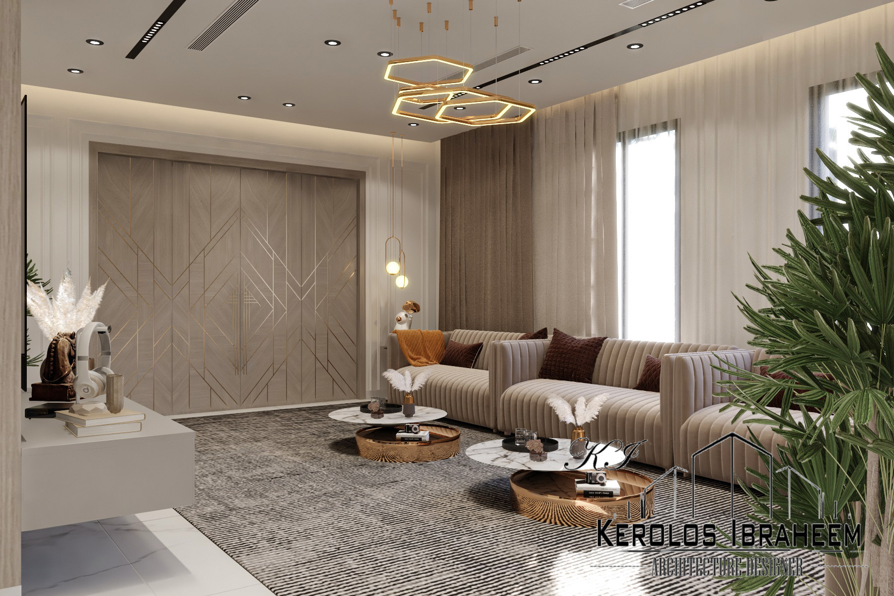 Reception Area on the Ground Floor of a Villa-4