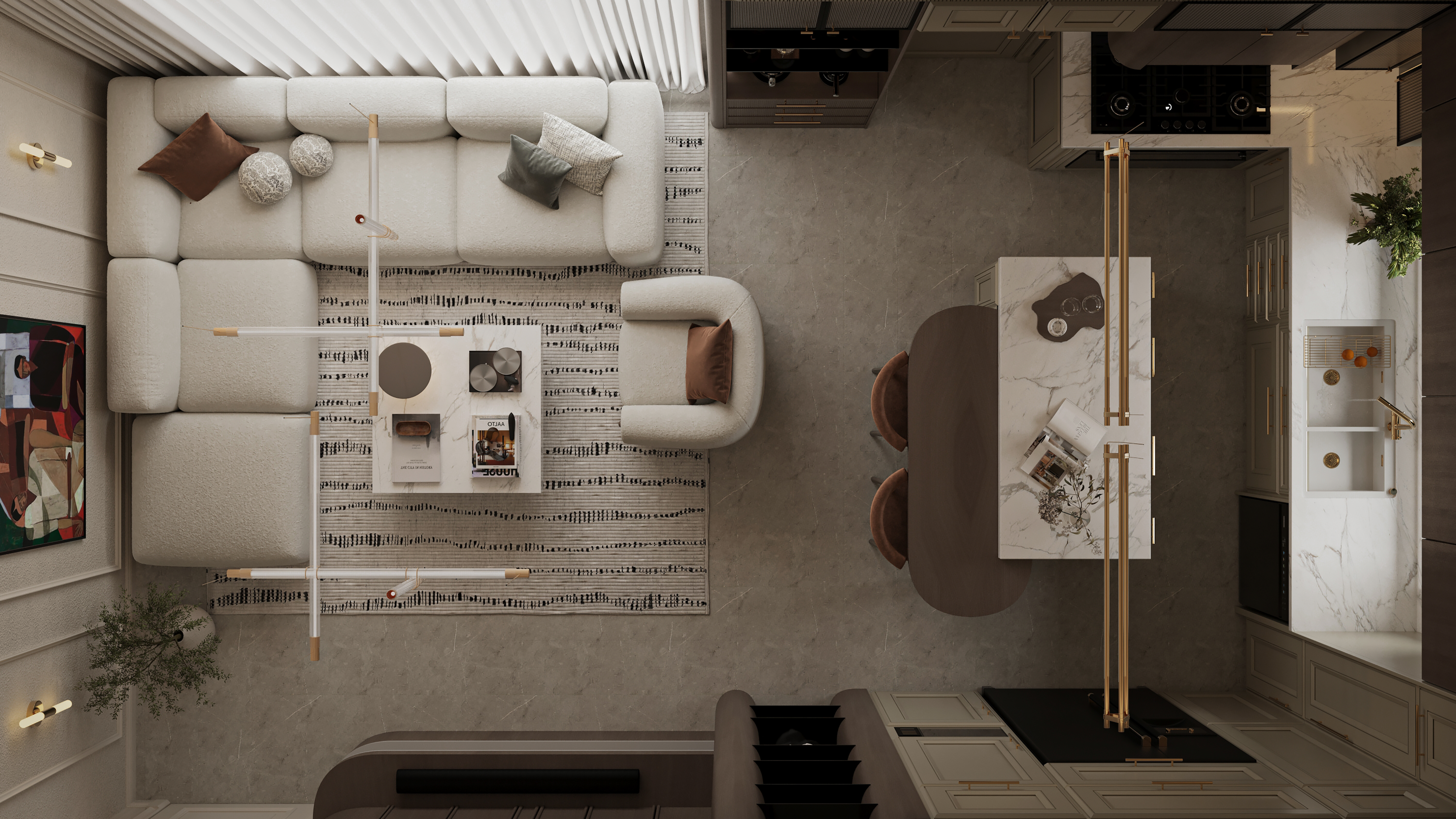 当代客厅与厨房设计丨约旦安曼-16