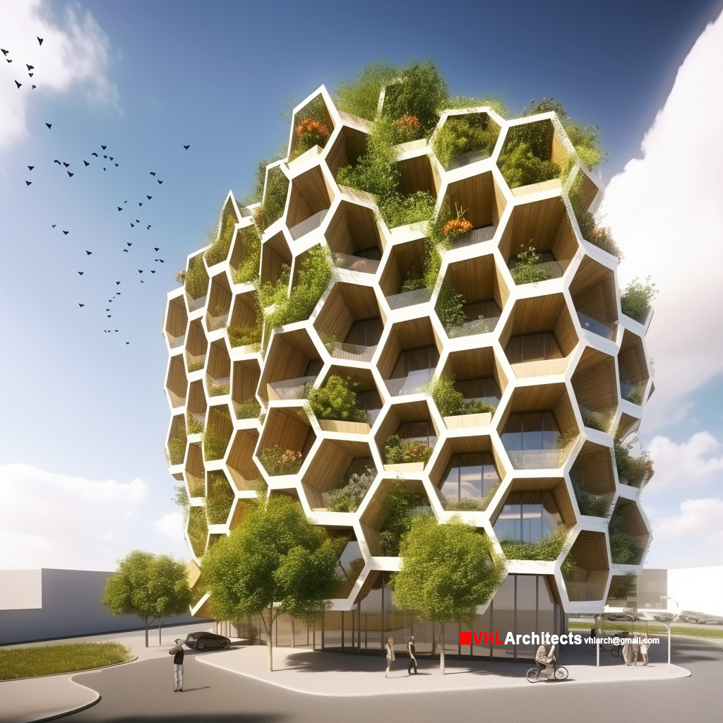Mult colective housing with hexagonal structure-0