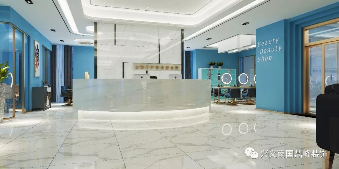 南国鼎峰装饰打造高端大气肤造型会所，现代简约风格瞩目-16