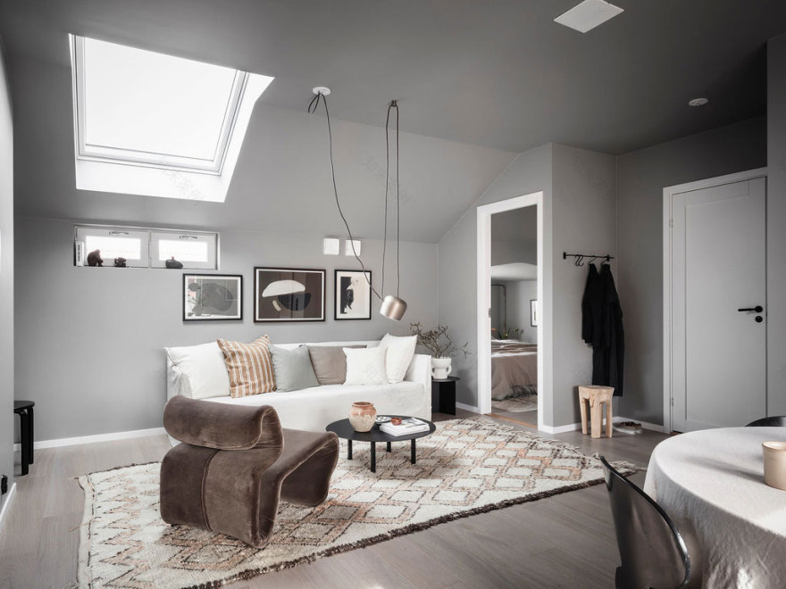 35 平米灰调顶楼公寓,独特设计展现极致空间魅力-17