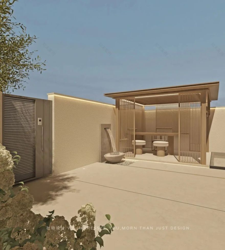 奶油色调微水泥别墅丨TODD 杜特设计-7