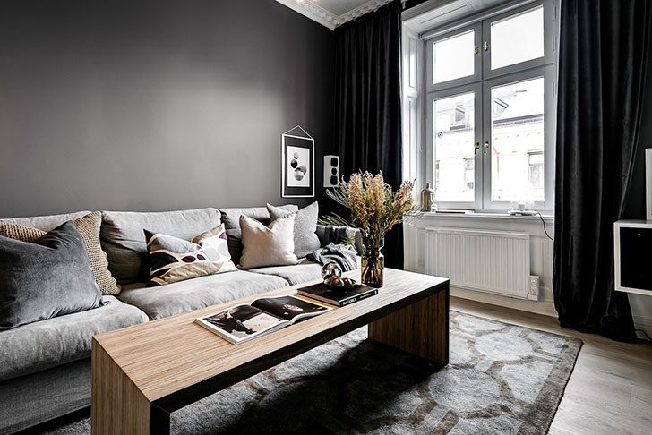斯德哥尔摩 115 平米公寓 | 暗色调的优雅魅力-6