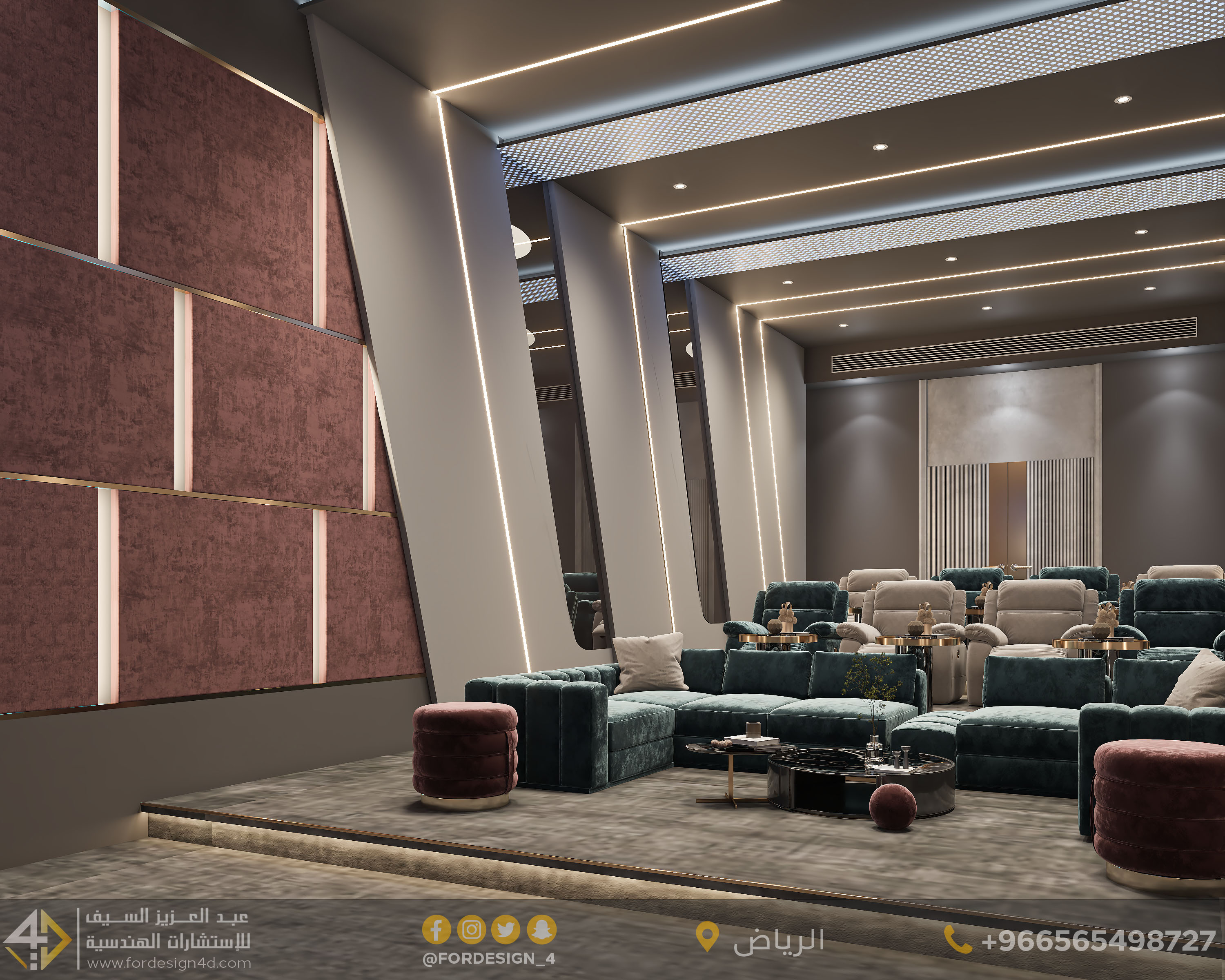 LUXURY cenima room design in palace in KSA-3