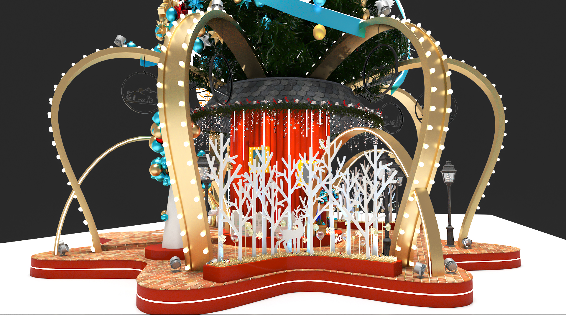 流光森林 · 梦幻般的圣诞美陈设计-17