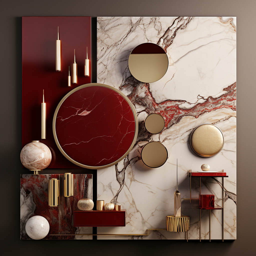 Luxury red mood boards for interior design-2