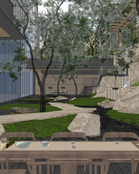 东昌壹号院璞樾大区景观SU模型