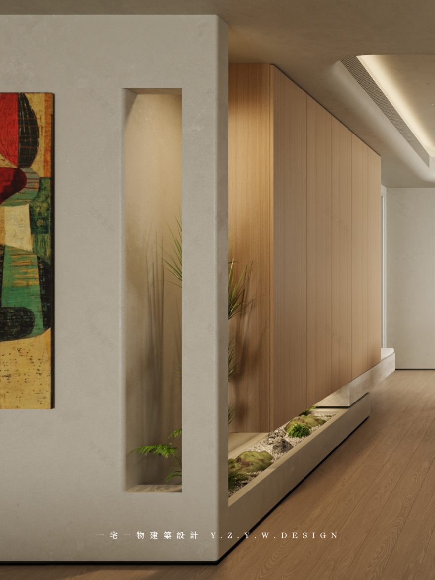 广州珠江新城「隽峰苑」下沉式客厅原木暖居设计丨一宅一物建筑空间设计-79