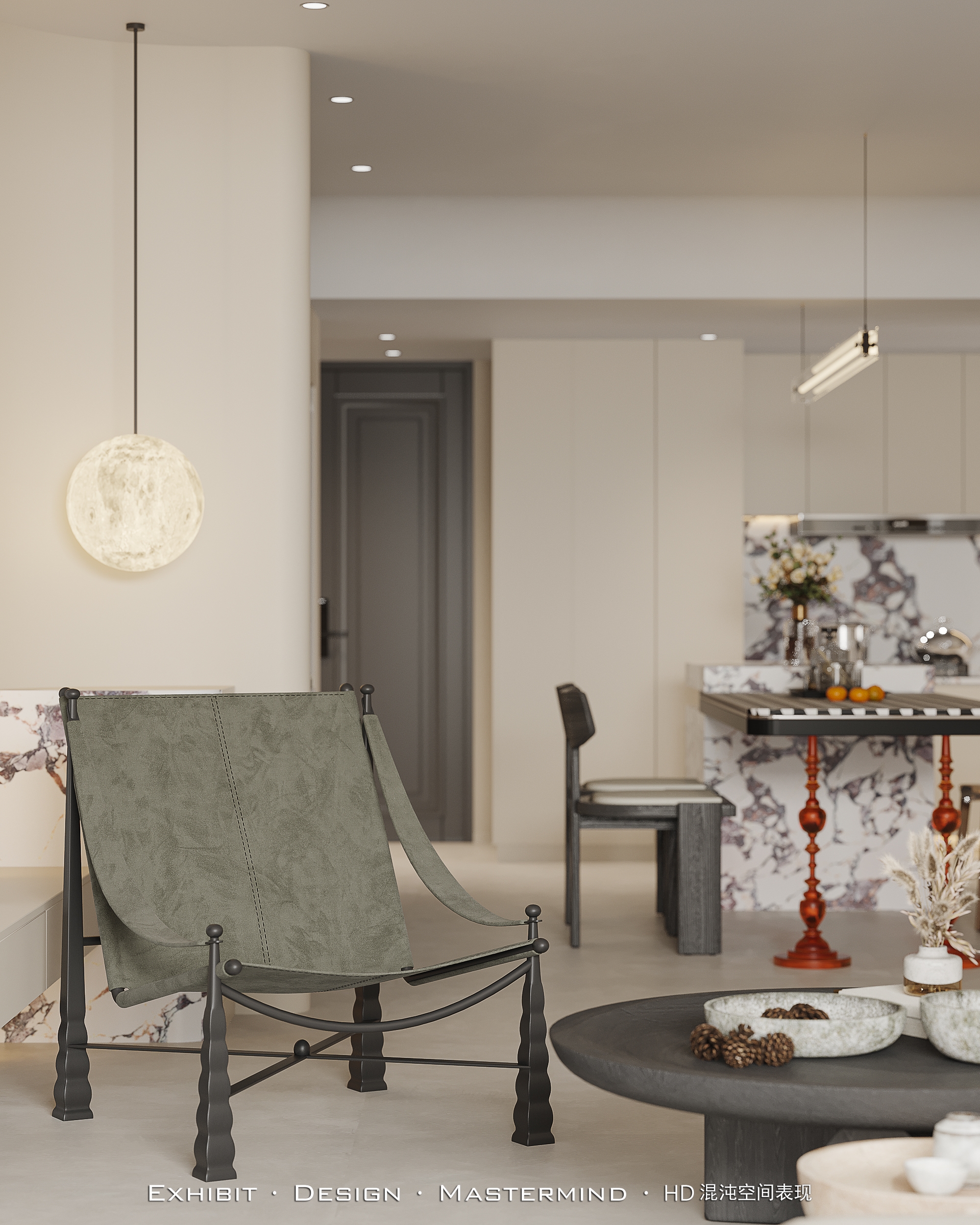 新作首发X 现代极简风平层客餐厅 ▏混沌空间表现-2