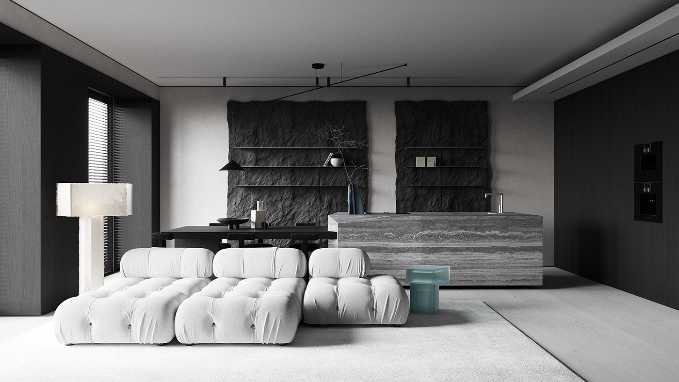 黑灰调子，极致简约空间！-0