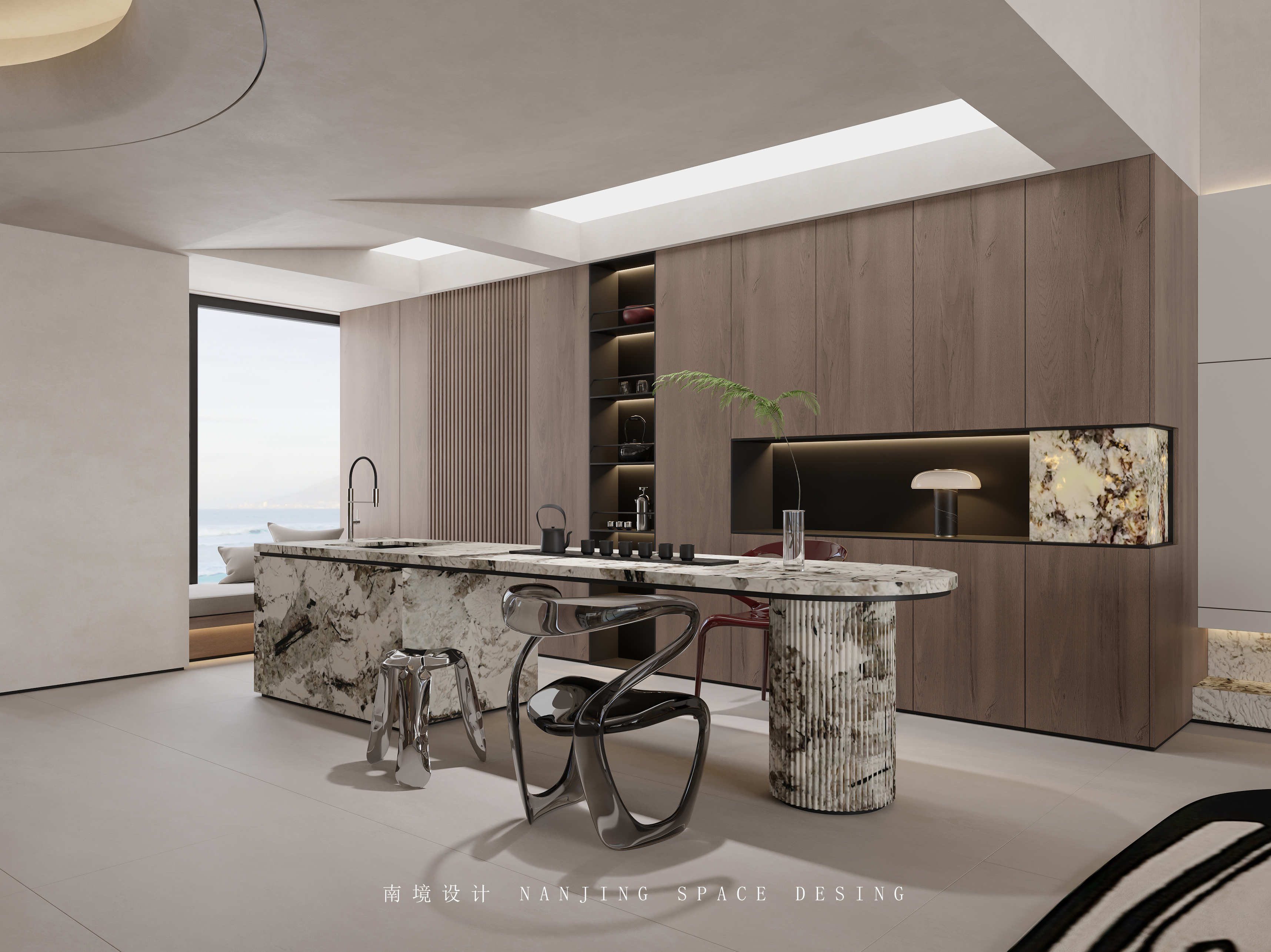 现代简约挑空别墅-8