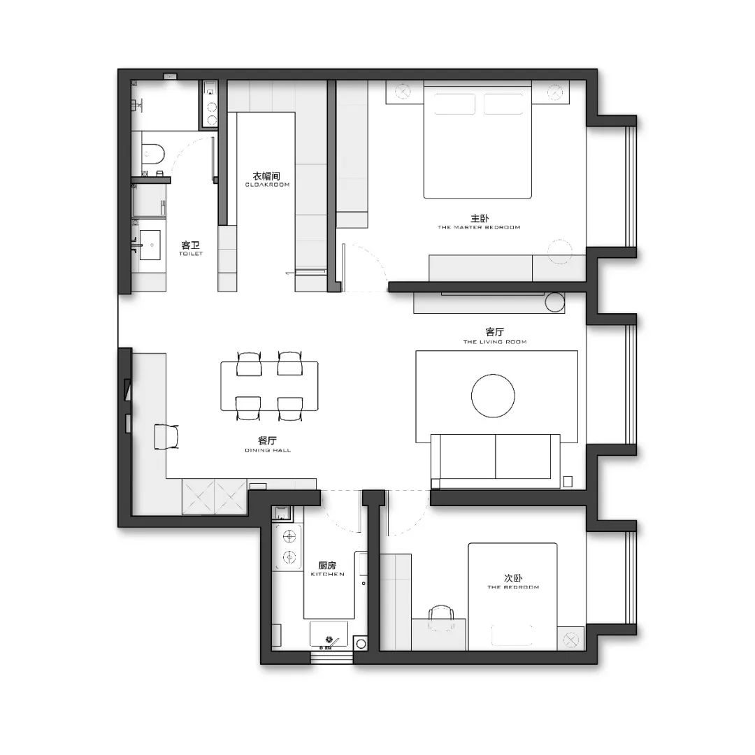 金海国际 · 96m²极简黑白灰家居设计丨中国北京丨梁筑空间设计-41