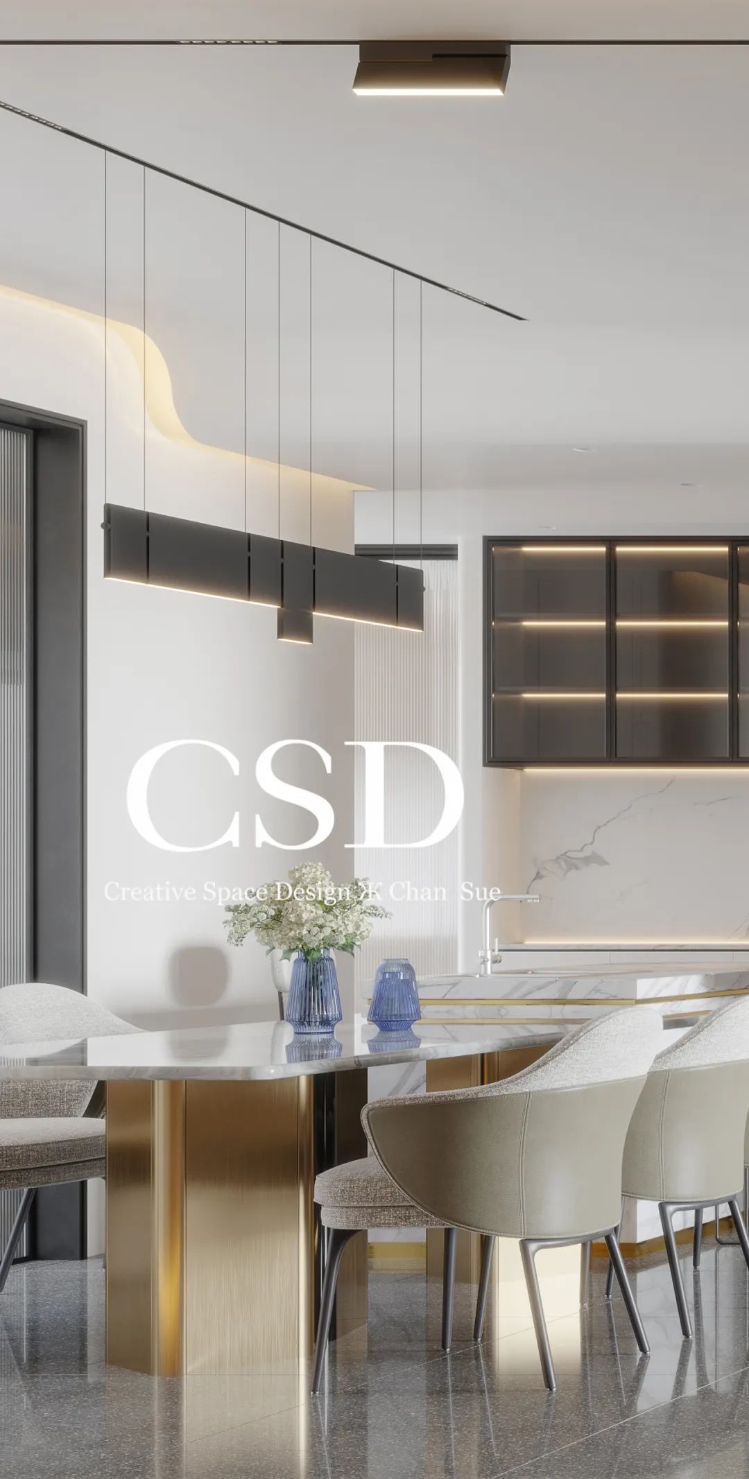 蓝色诗意 · 长沙清风徐来的简约奢华住宅丨中国长沙丨香港CSD设计事务所-11