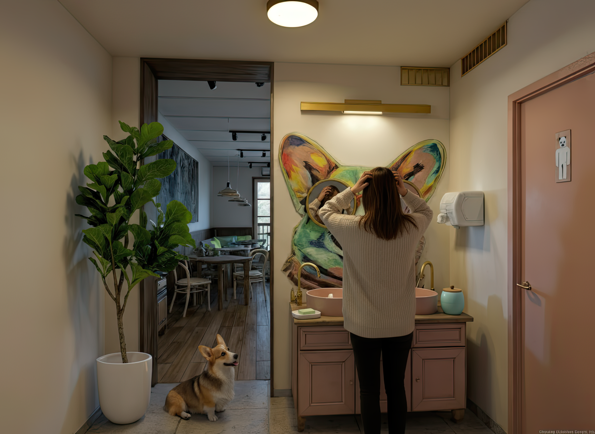 Corgi Cafe design project. At the stage of realization.-6