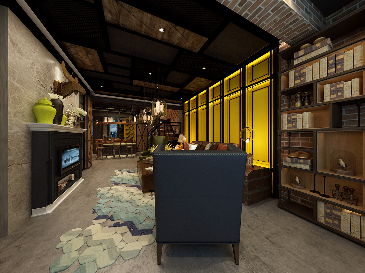 充满工业风格的房子-9