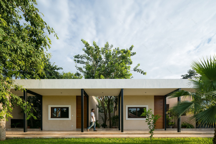 Steel colonnades create sheltered outdoor spaces at Mexican hacienda-4
