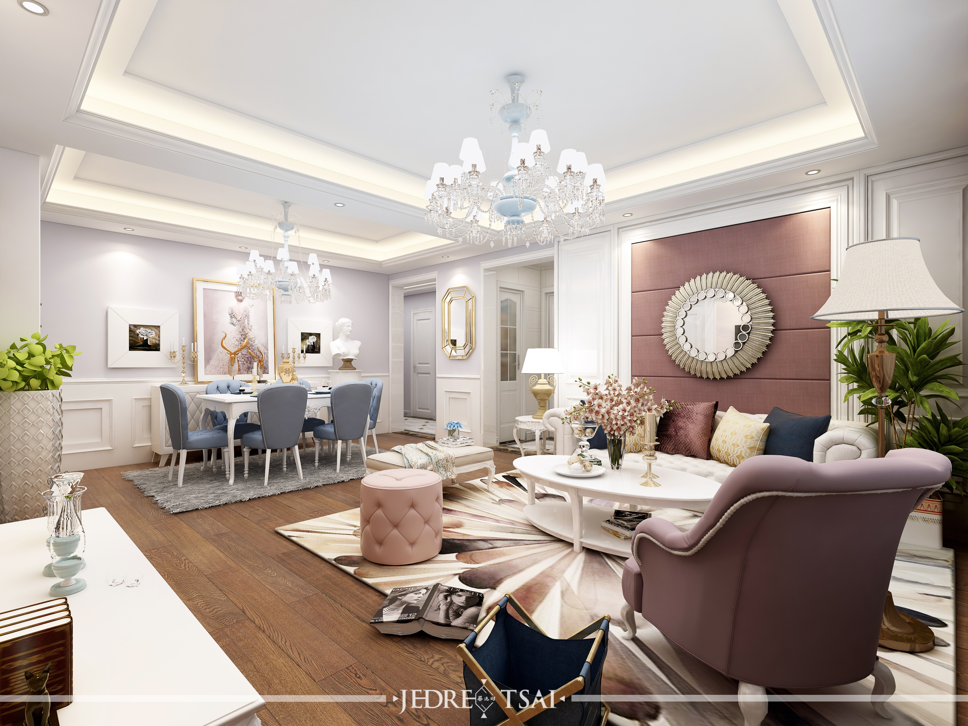 紫粉简欧风，温馨浪漫优雅-5