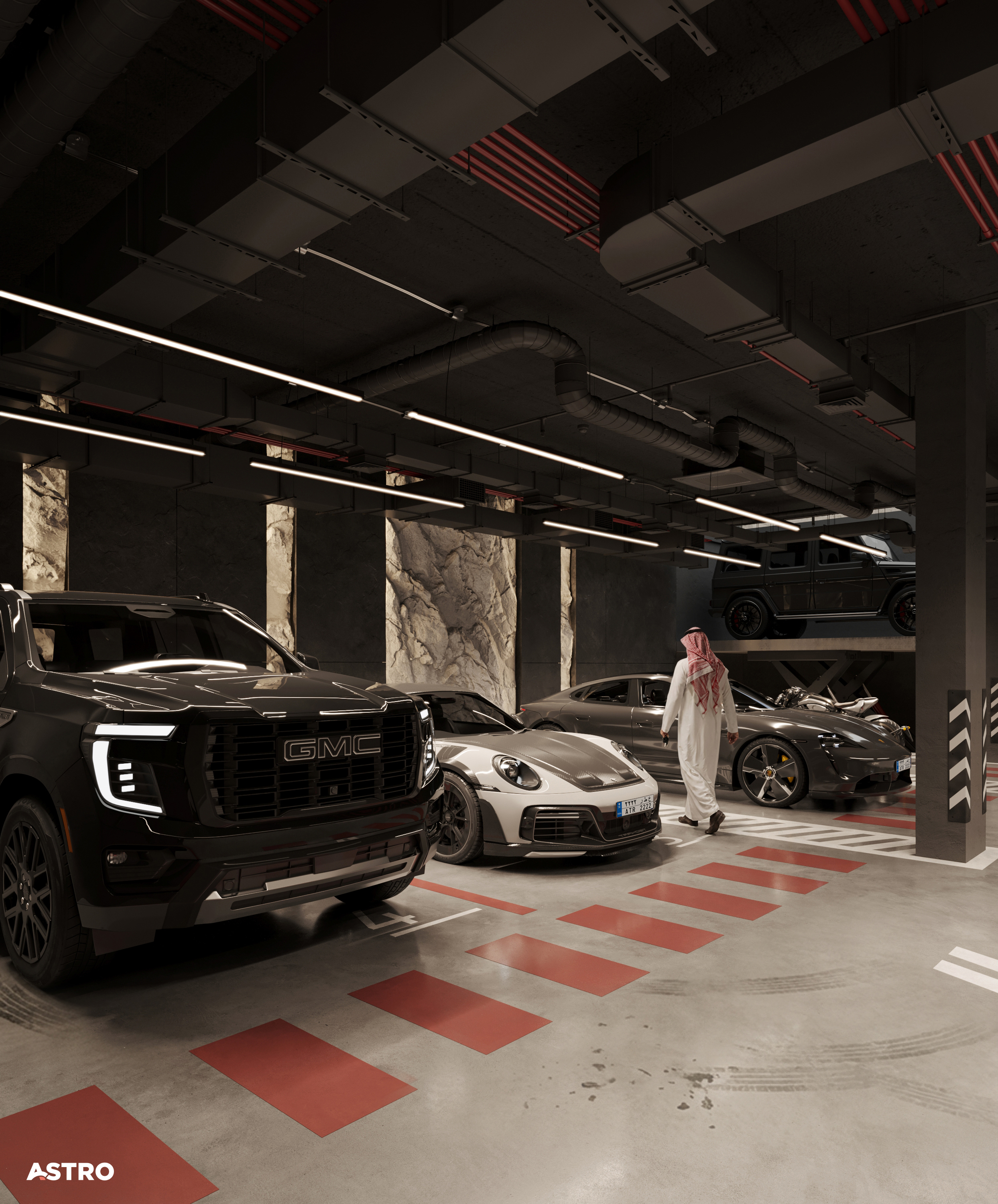 Basement Parking Design（地下室停车设计）丨沙特阿拉伯丨Astro Architects-10