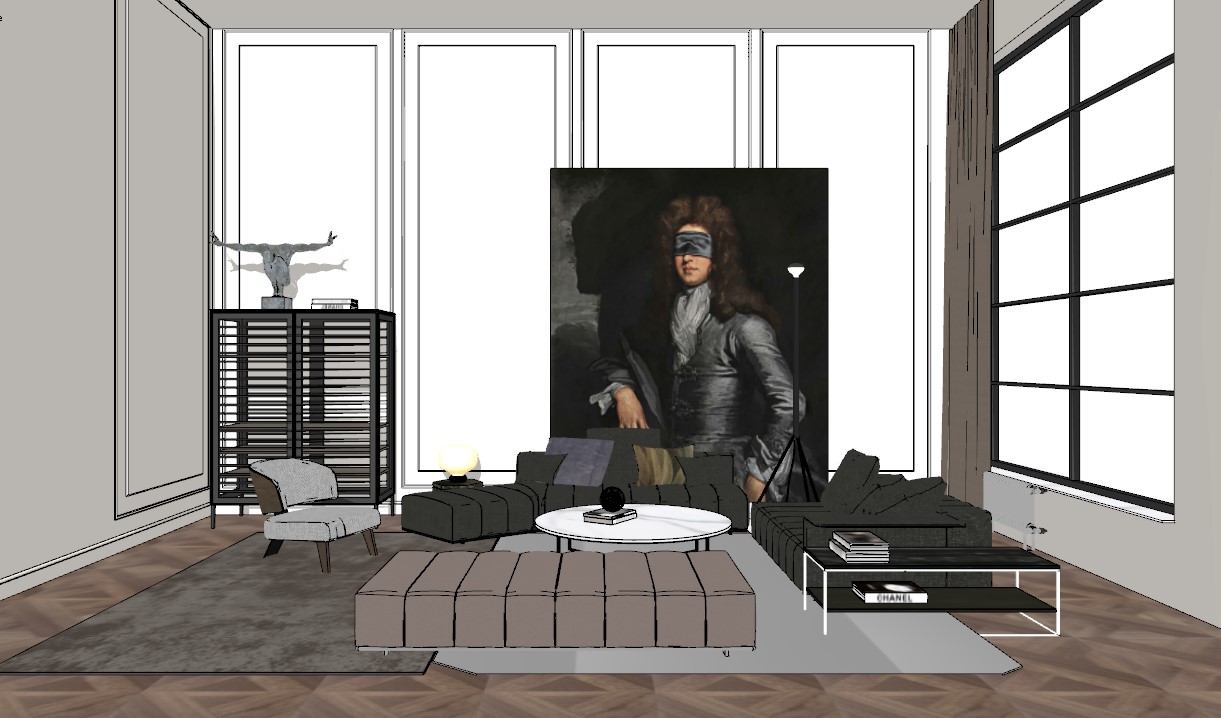 免费Sketchup客厅模型下载-2