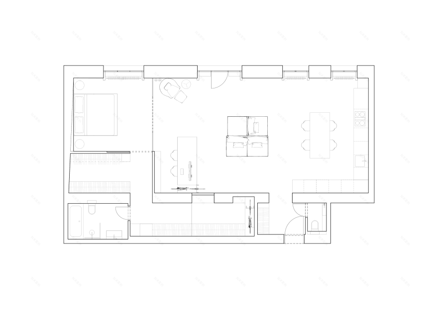 Prague 旧宅工业风大开间设计丨意大利布拉-43