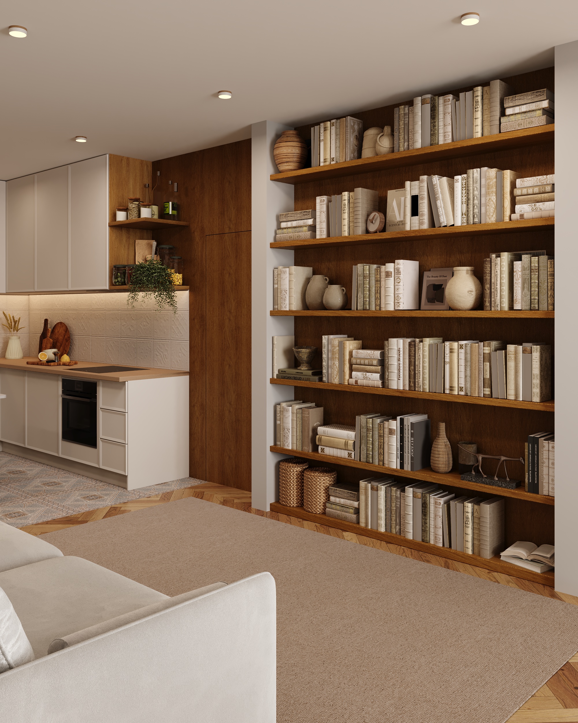 Nordic Warmth — Kitchen & Living Visualization-3