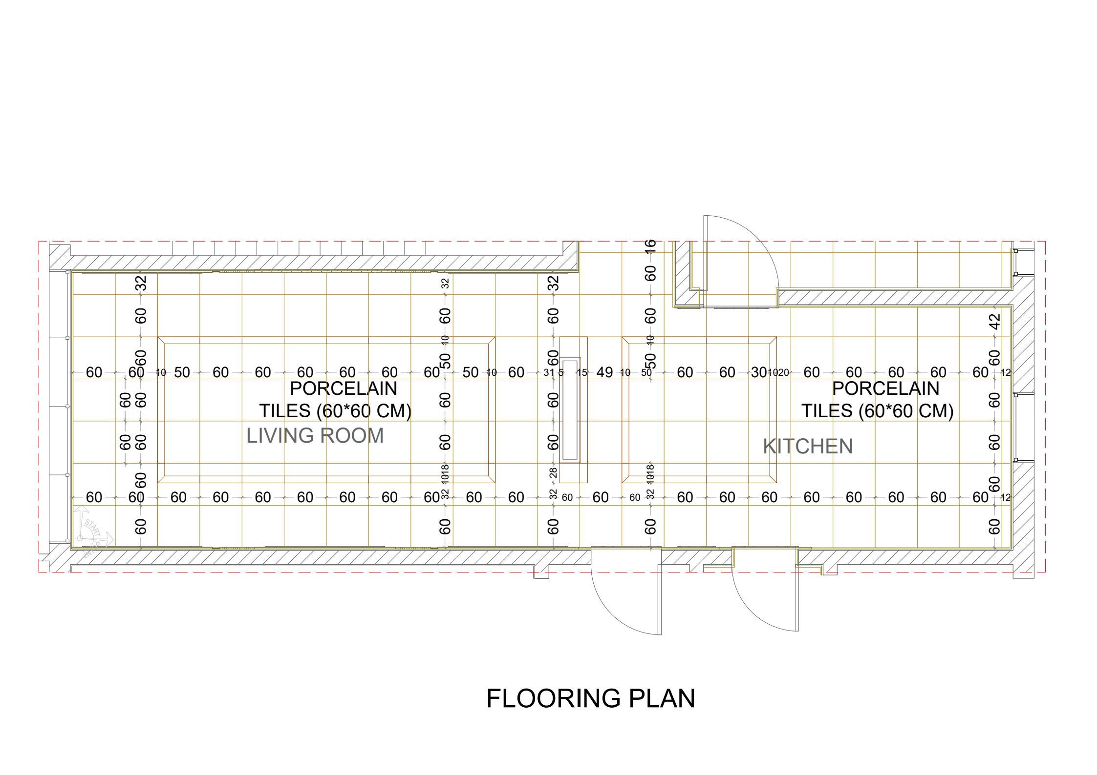 VILLA LIVING AREA WITH KITCHEN - SHOP DRAWING-2