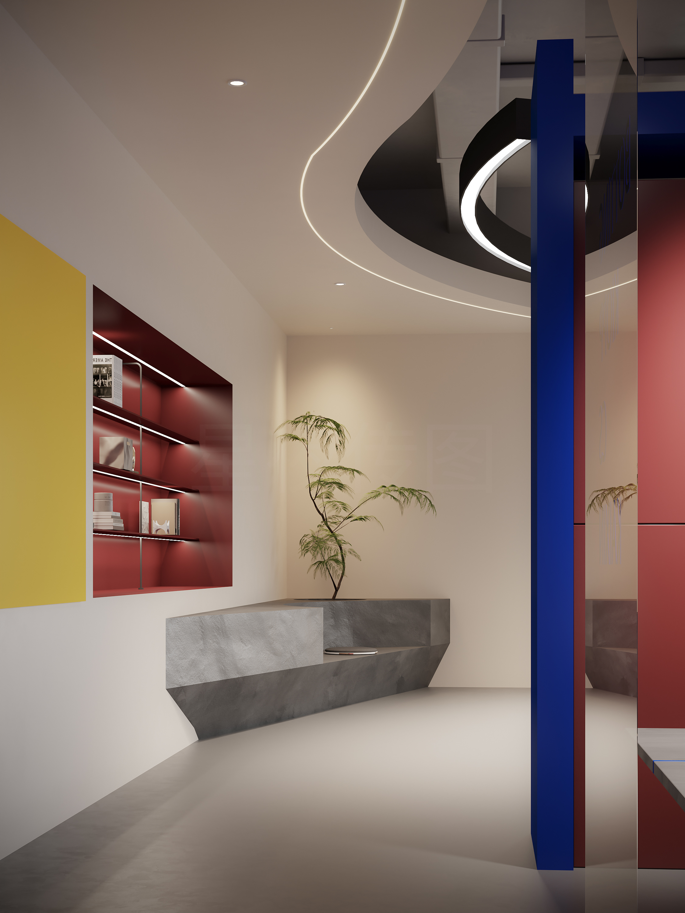 公司大厅 前厅多重色彩表现-4