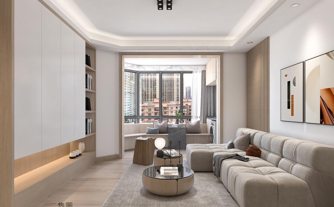 奶咖色日式原木风家居设计-5