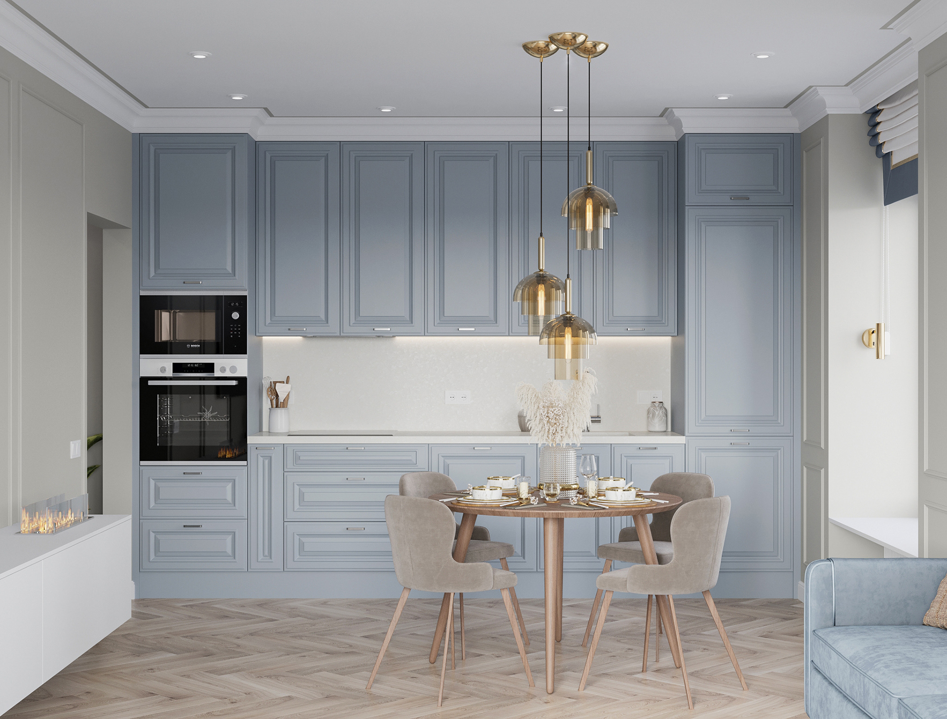 经典风格客厅与厨房设计丨@oreshksvetlana-3