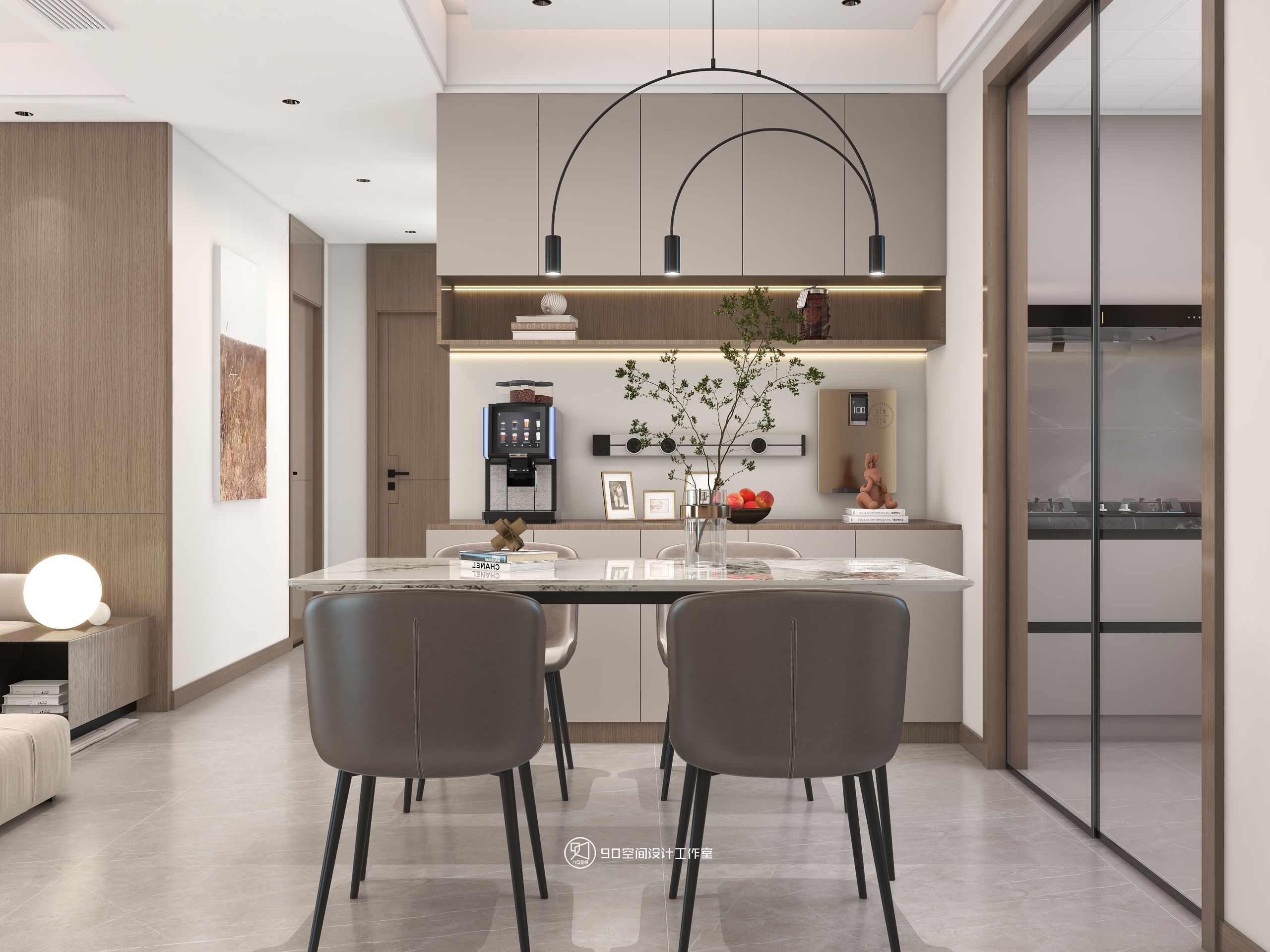 蒲公英现代风格住宅设计丨90 空间设计-10