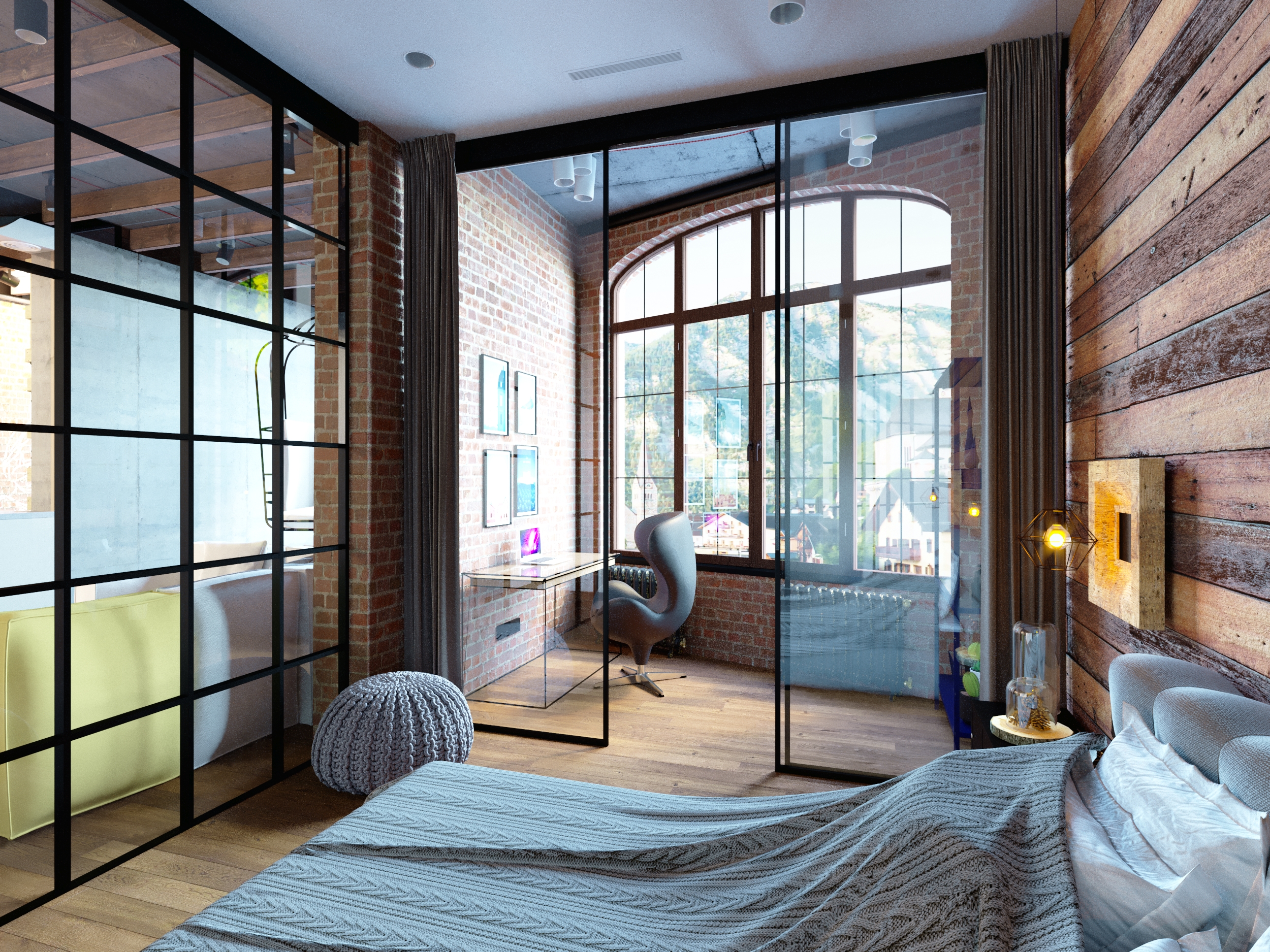 Loft apartment 3d visualization-5