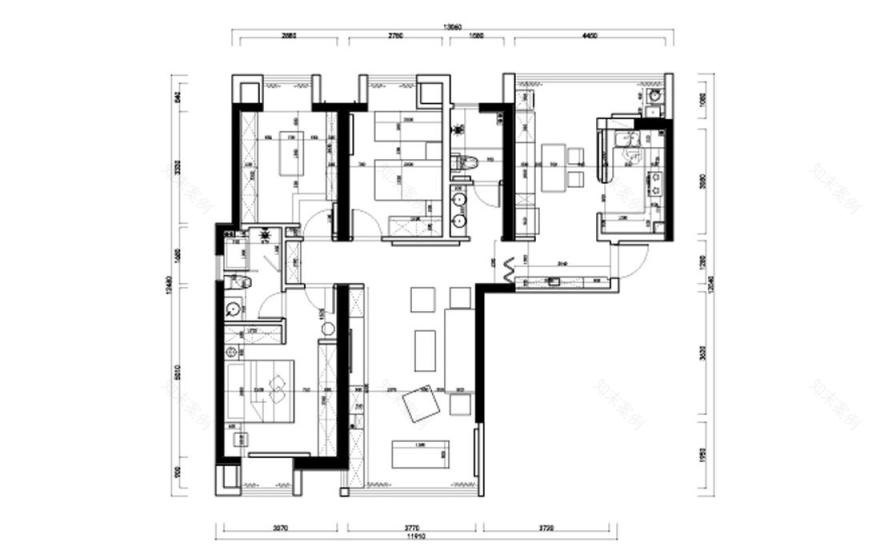 140㎡北欧风居室设计-2