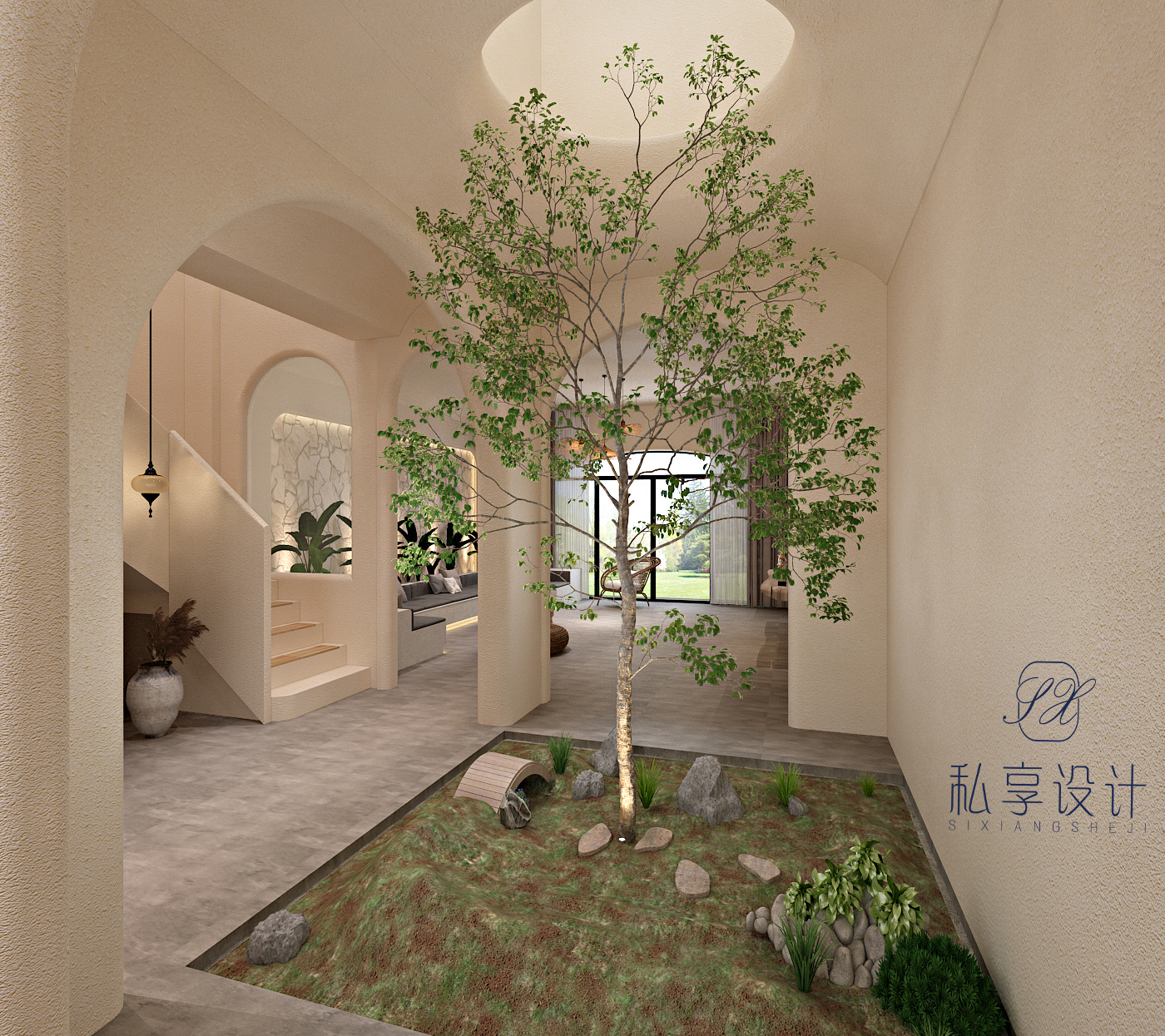 个性化绿植洞穴风别墅设计-22