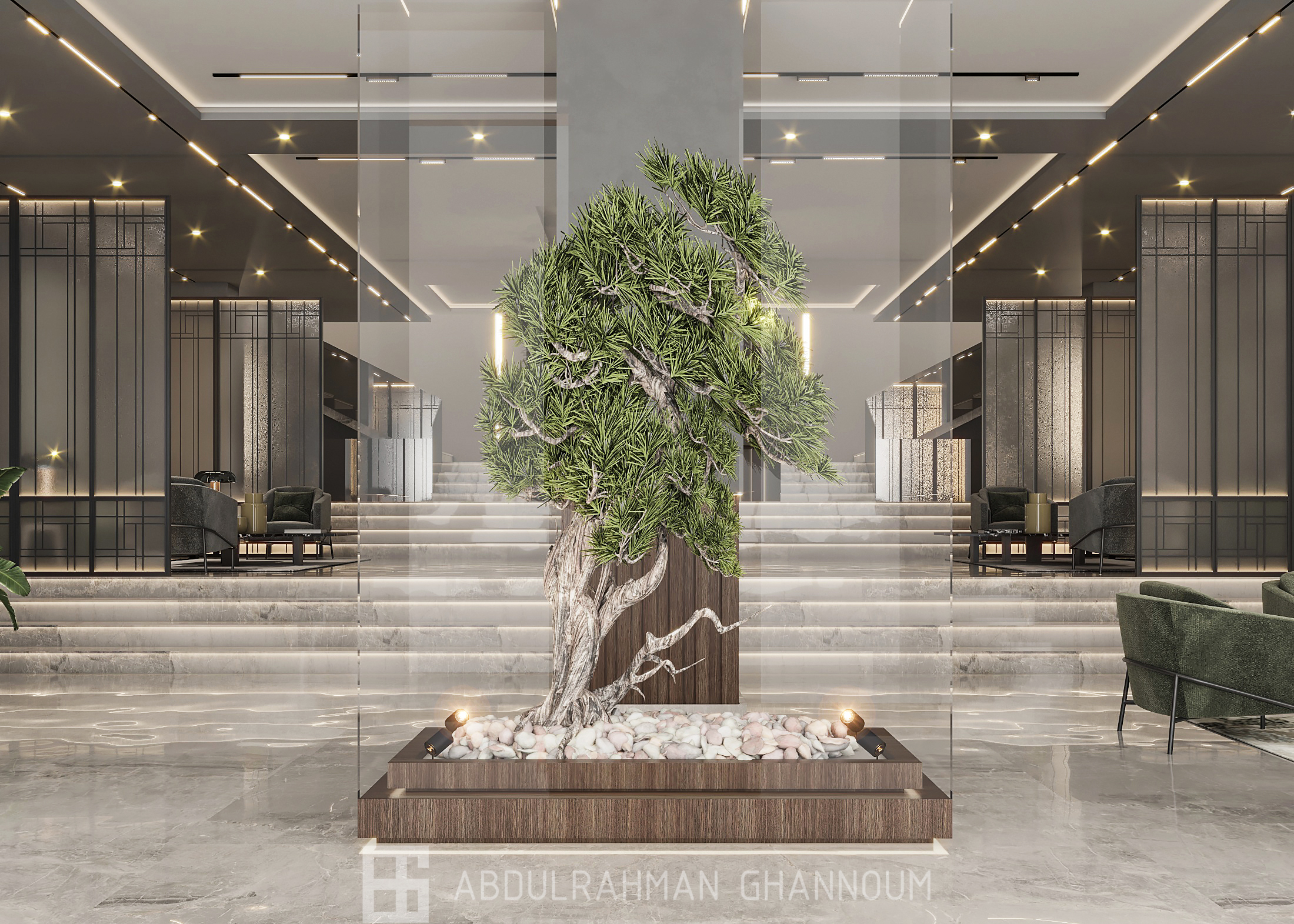 酒店入口室内设计丨Eng. Abdulrahman Ghannoum-7