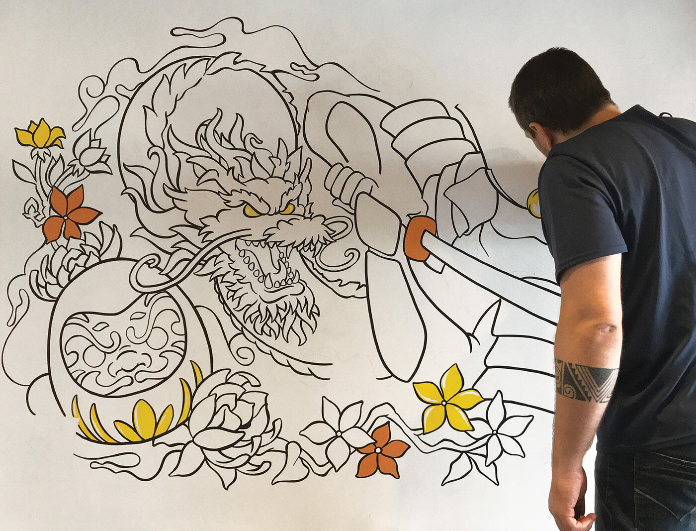 Goto 日本料理餐厅墙绘设计-12