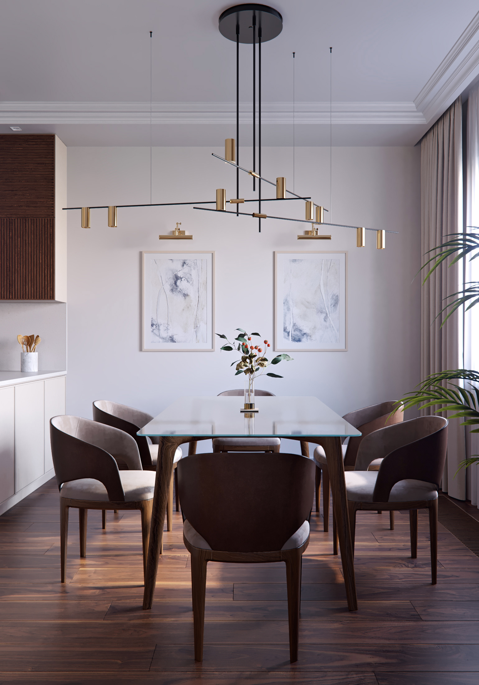 豪华厨房与客厅丨俄罗斯圣彼得堡-2