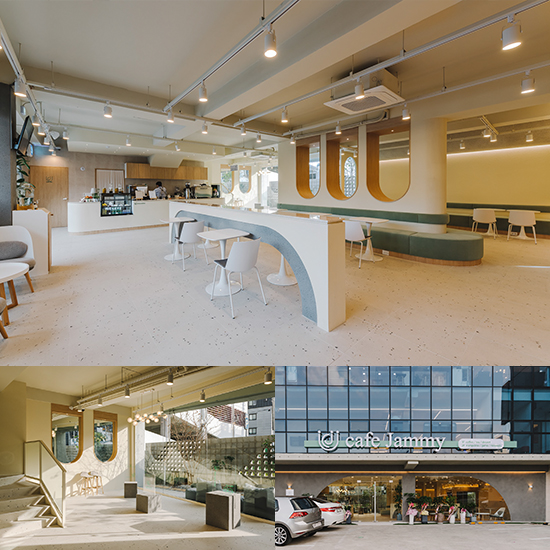 90 平米白色&木纹现代咖啡厅设计-1