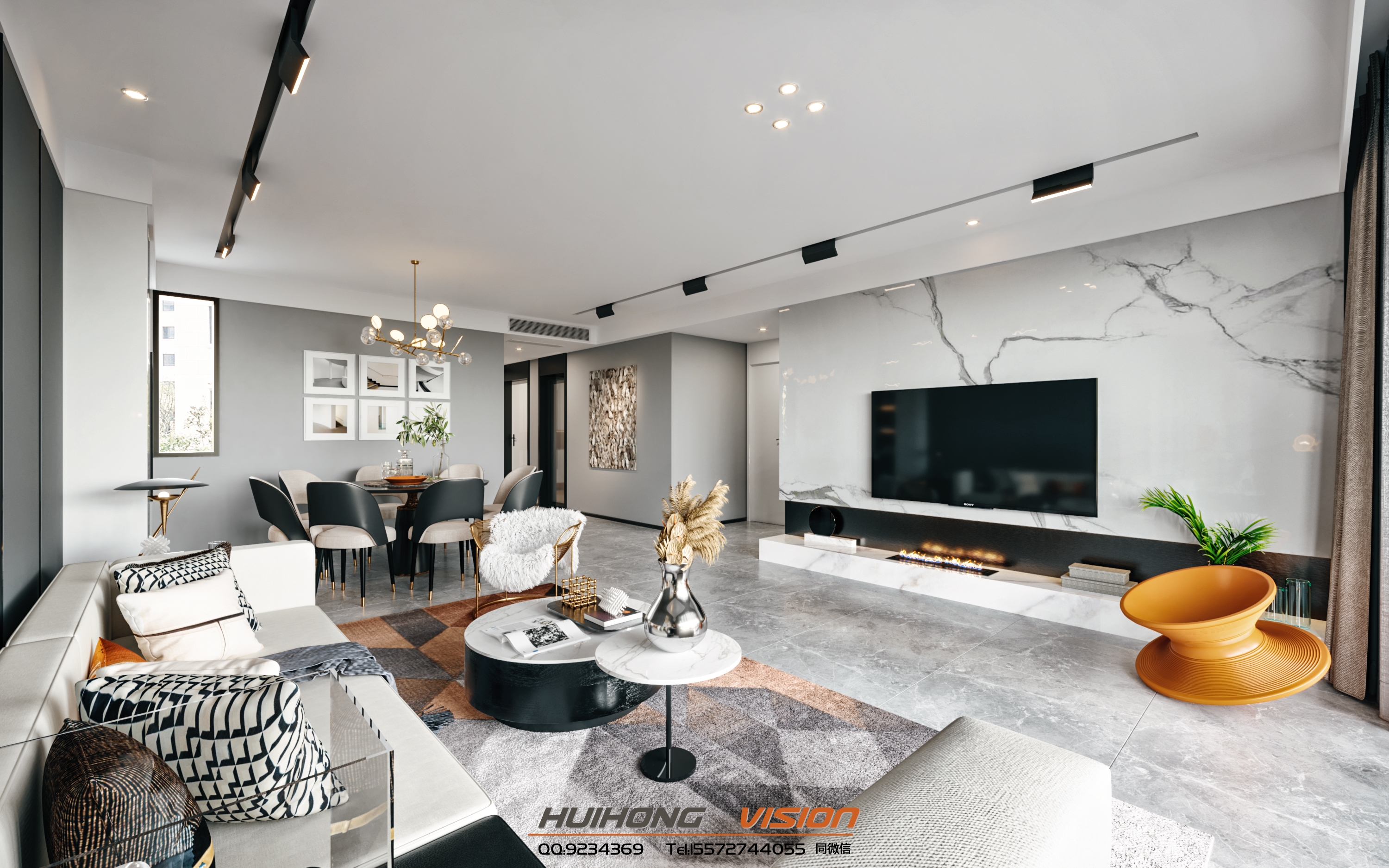 现代客餐厅卧室-1