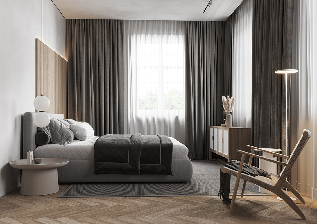 现代原木极简风的居住空间-59