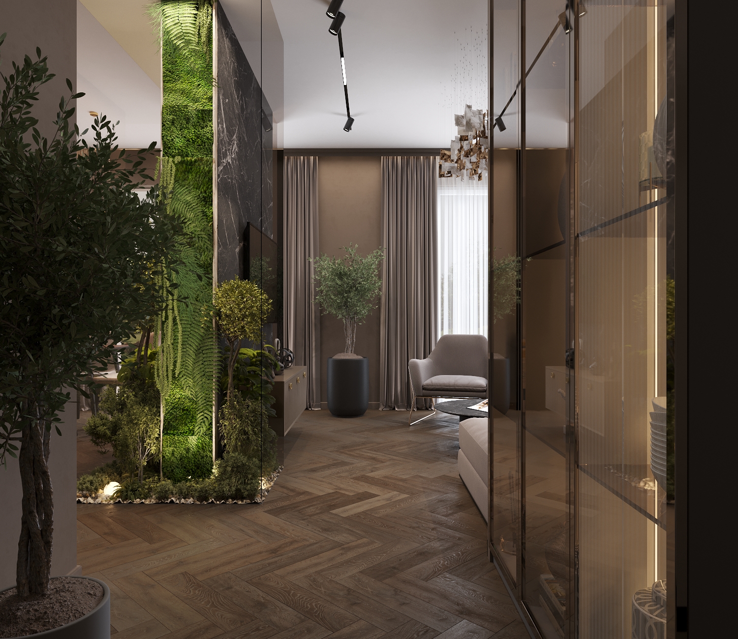 3D визуализация кухни-гостиной-3