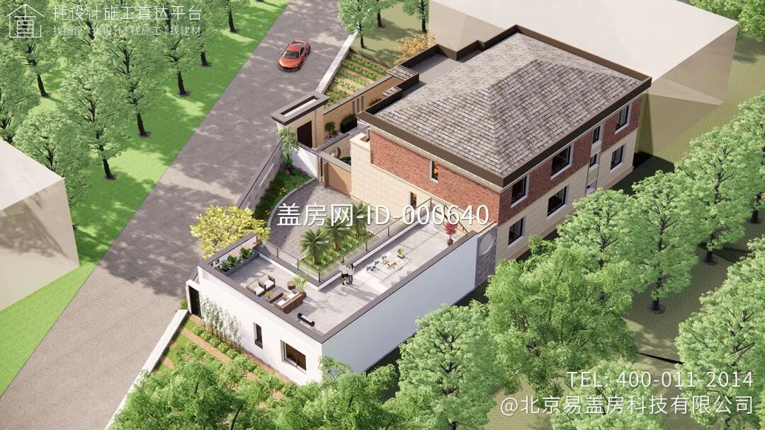 【设计师案例】土建参考造价85万，面宽16m×进深12.9m北京密云二层新中式别墅-35