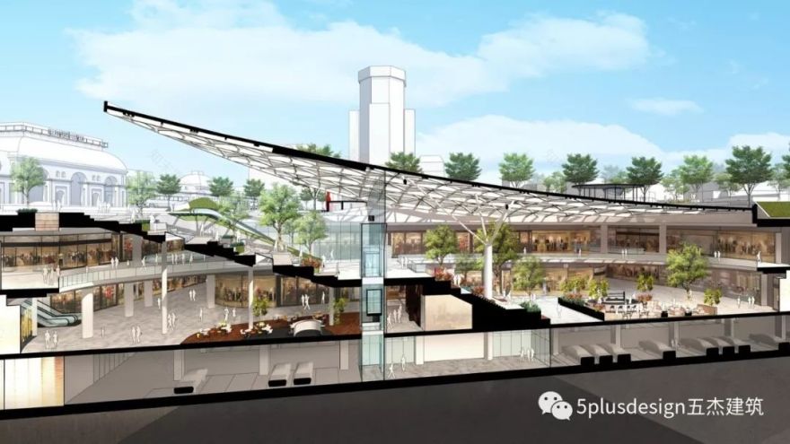 莫斯科佩夫利特斯卡亚广场 | 公园一体式购物中心设计-25