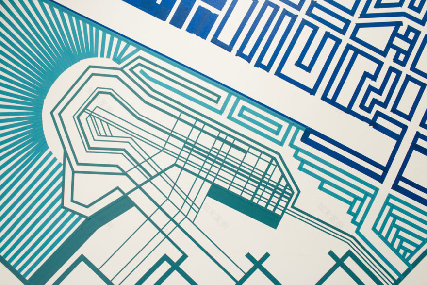 创意胶带艺术装点会议室,呈现城市鸟瞰视角-4