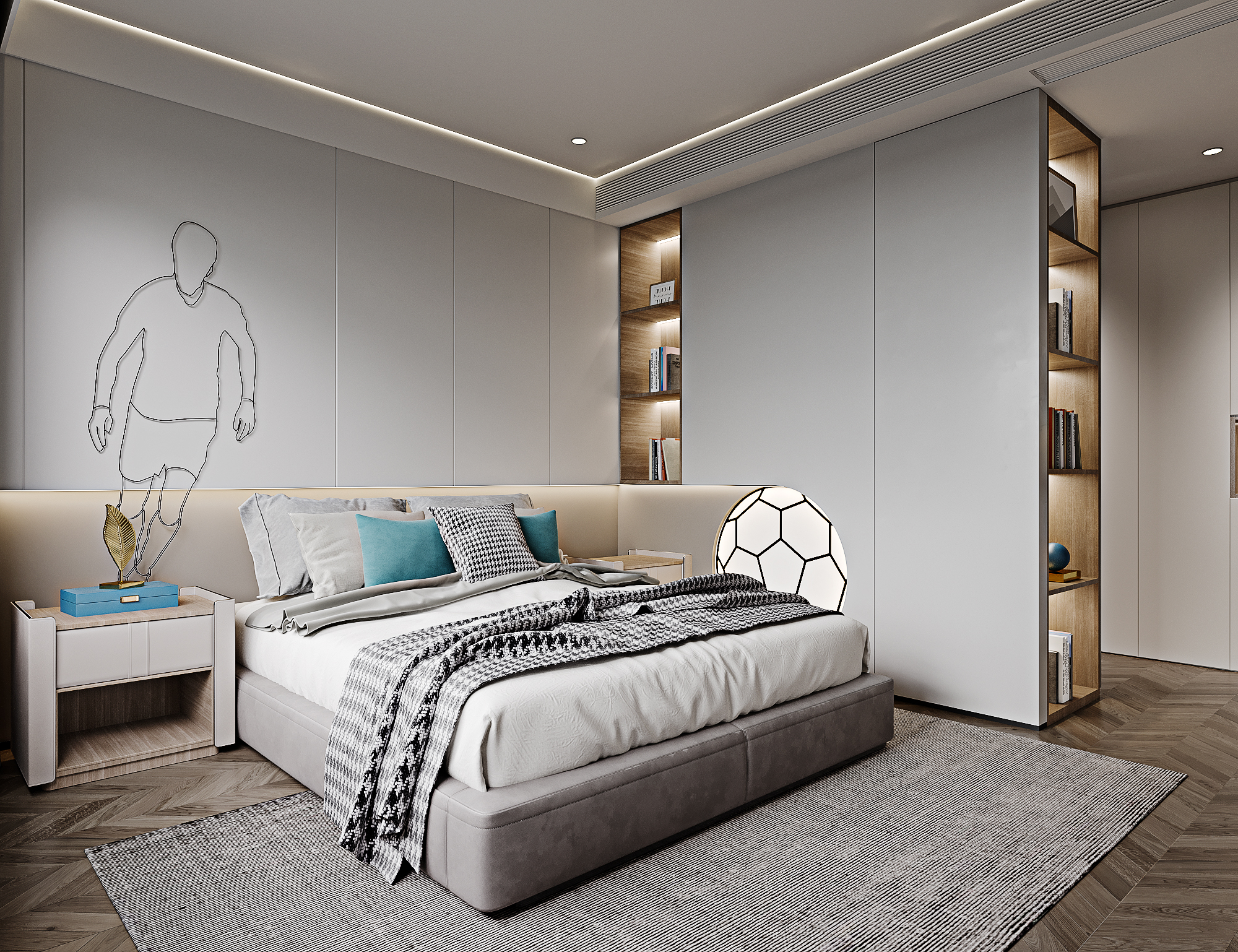 现代极简风格卧室等空间合集-10