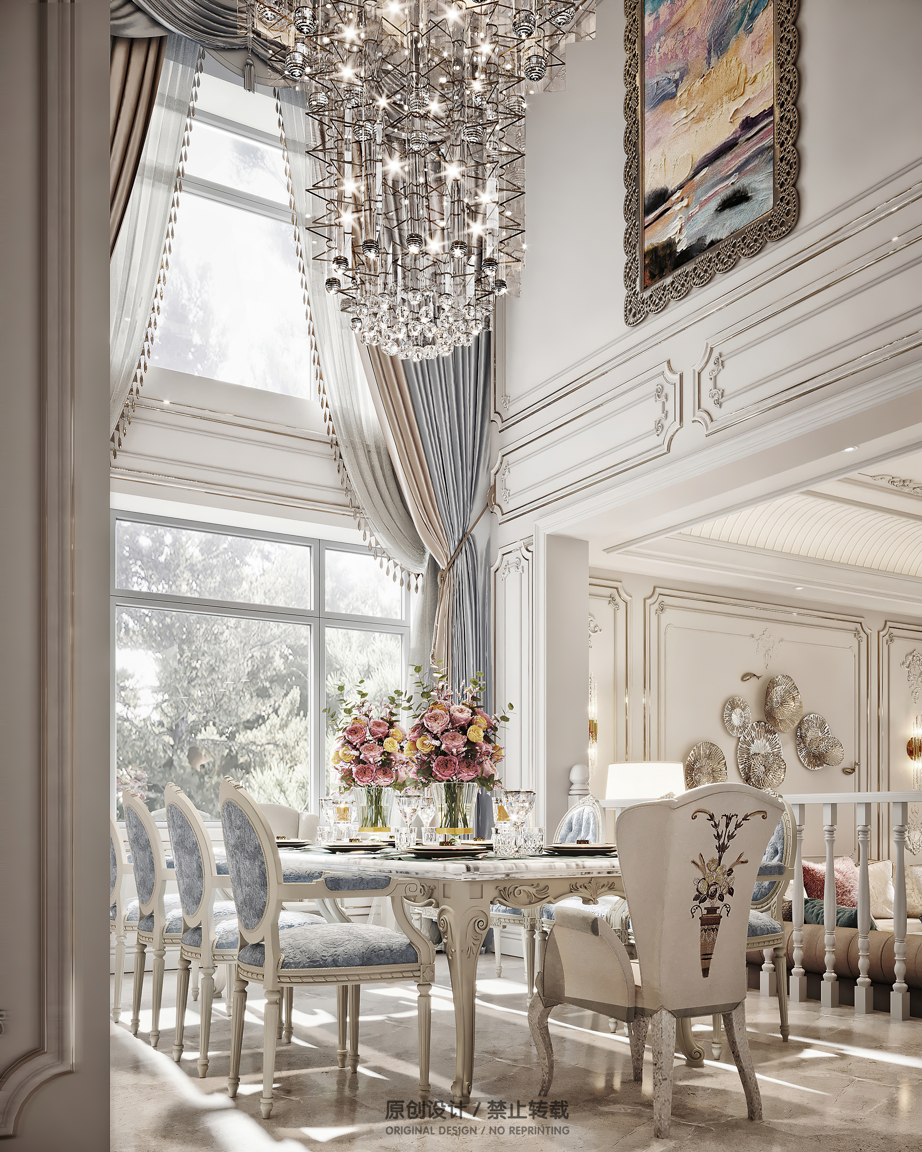 法式空间效果图表现丨魔方空间设计-26