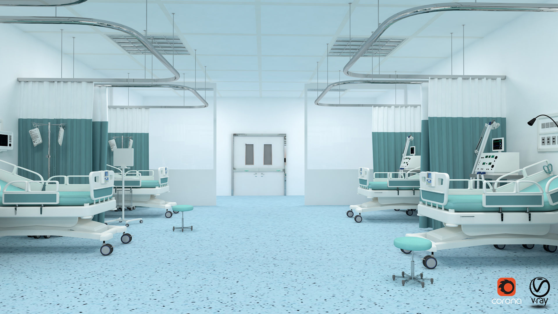 Medical Patient Room 3D model-2