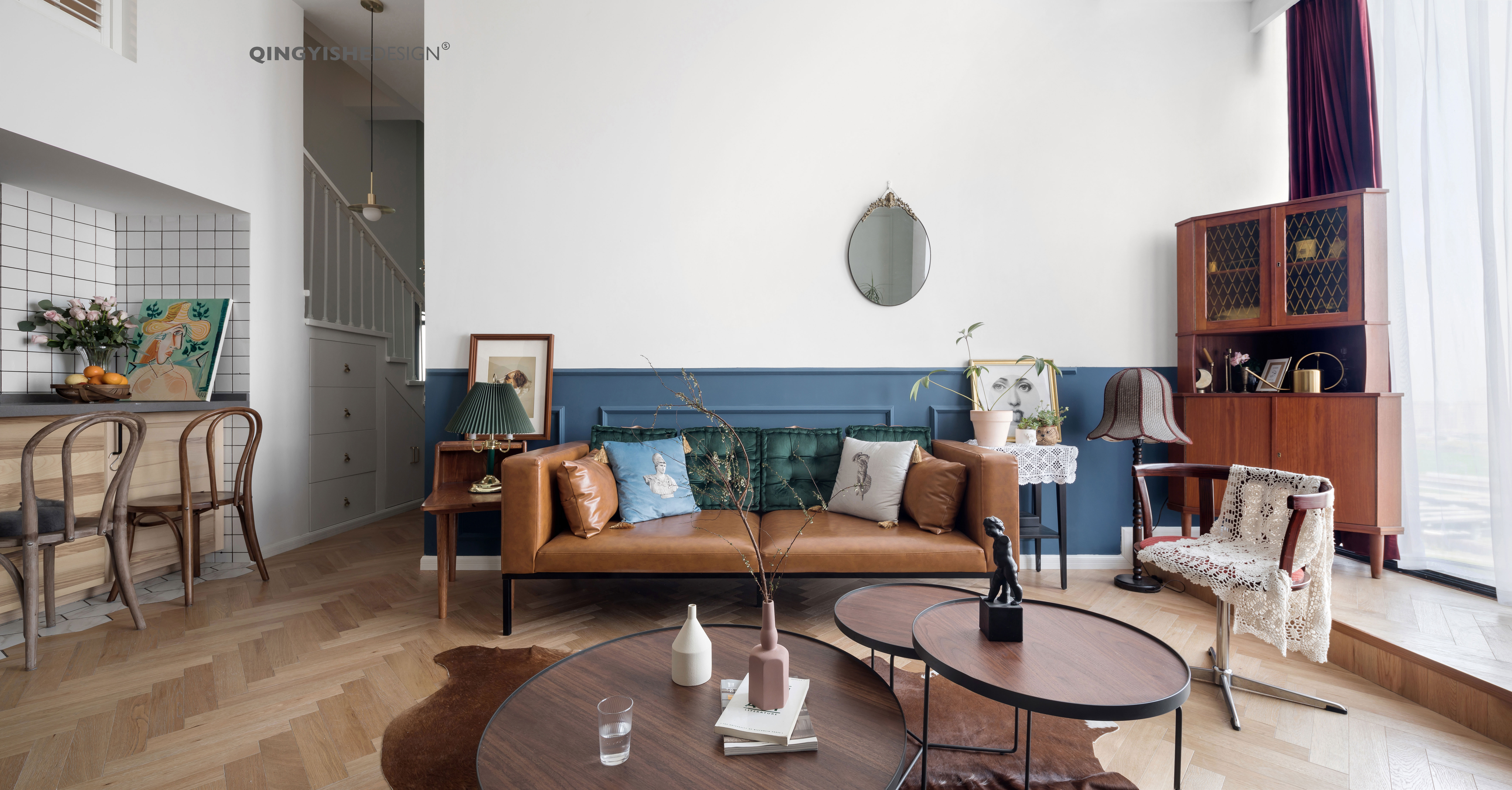 双层复古豪宅 | 层高利用与中古元素的魅力结合-6