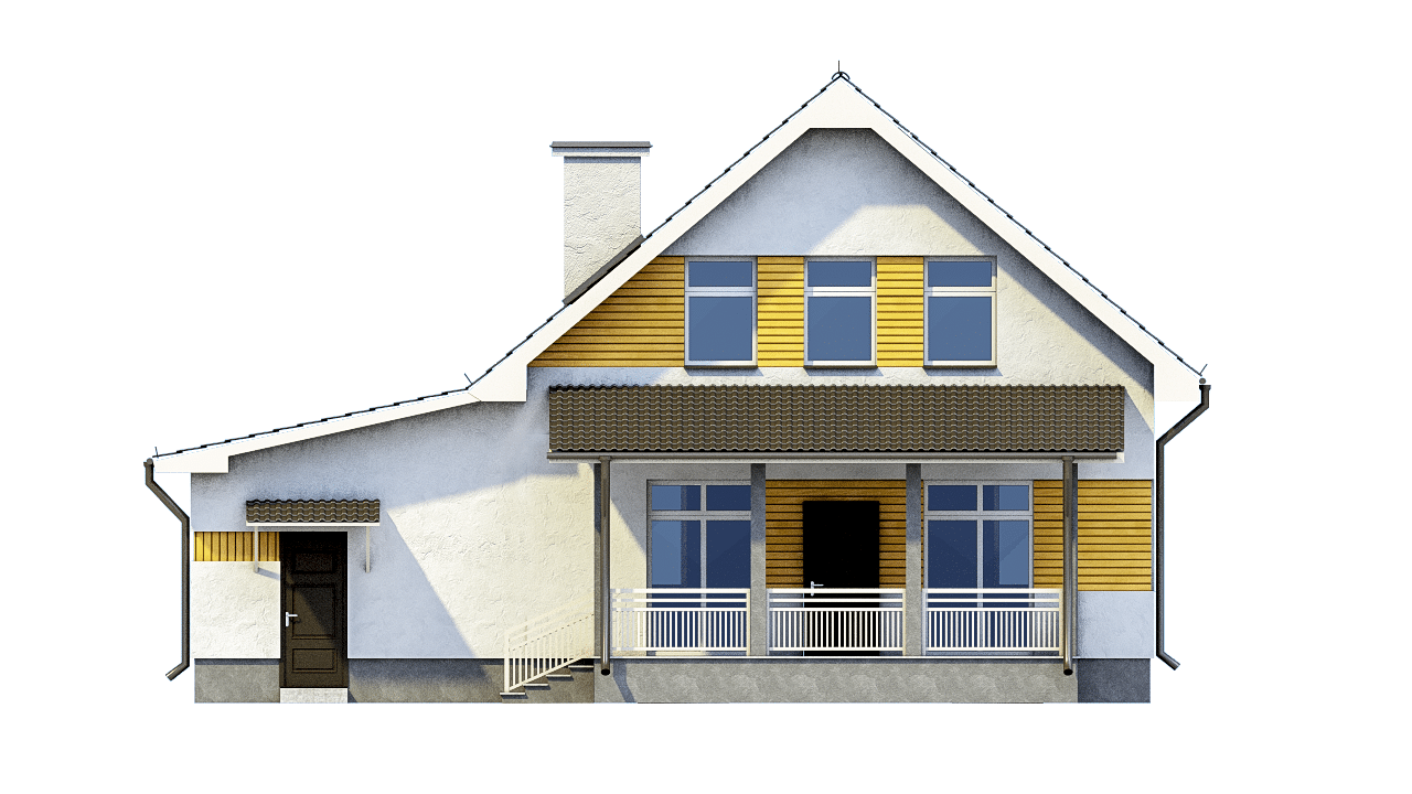 Проект мансардного дома с гаражом - Antei.by-7