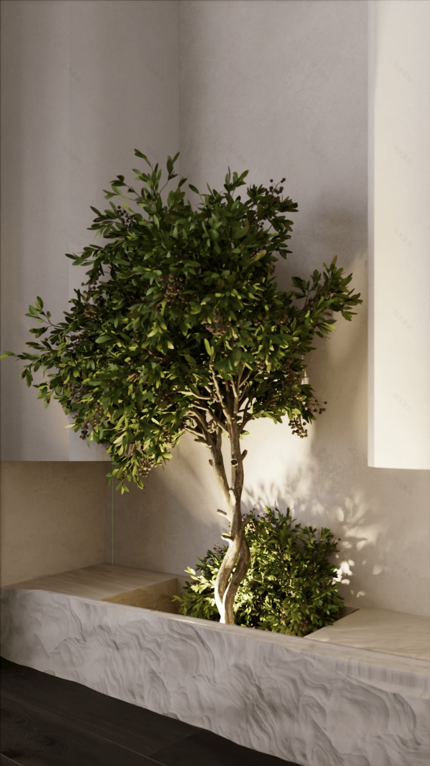 粉色客厅和厨房设计丨Bushra Shami-4